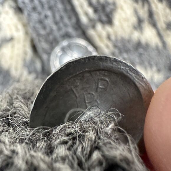 Vintage Unbranded Fair Isle Wool Knit Cardigan Women’s Medium Gray Beige Sweater - Picture 12 of 16